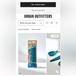 Hip Cutlery Set in TealNWT. Retail 16